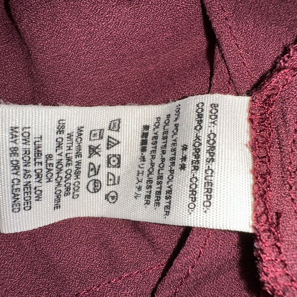 Free People Tiered Flowy Peasant Style Burgundy top size XS - Picture 10 of 13